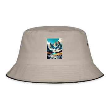 Dolomiten Dolomiten Dolomiten Gebirge Italien - Bucket Hat - Khaki/Schwarz - Vorne