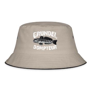 Grundeln fischen angeln - Bucket Hat - Khaki/Schwarz - Vorne