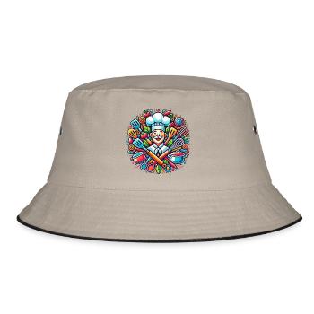 Chef Logo - Bucket Hat - khaki/black - Front