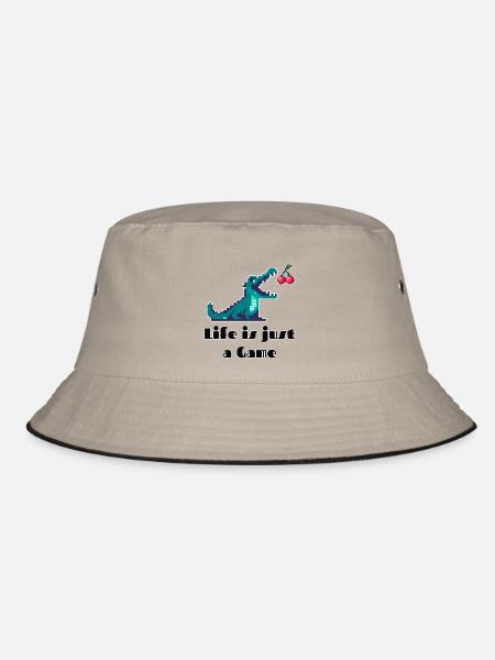 Life is Just a Game Retro Pixel Art Design - Bucket Hat - Khaki/Schwarz