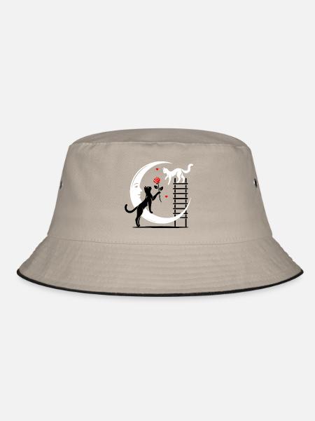 Katzen - Romeo und Julia - Bucket Hat - Khaki/Schwarz
