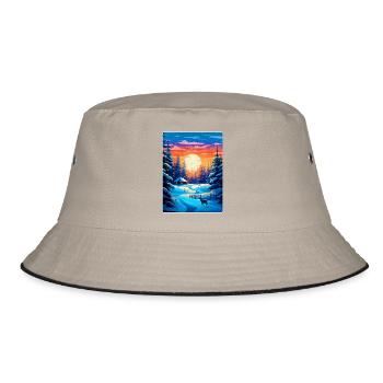 Lapland Finland Vintage Travel Poster Souvenir WPA - Bucket Hat - khaki/black - Front