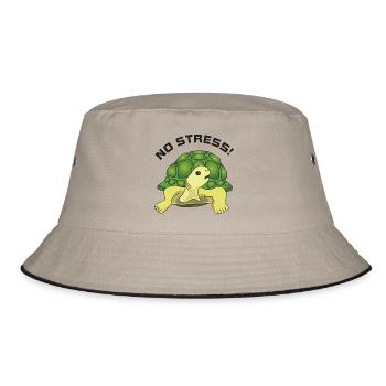 no stress - Bucket Hat - Khaki/Schwarz - Vorne
