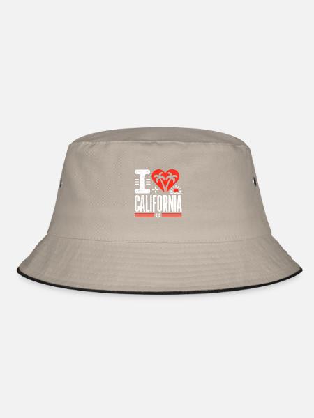 Ich Liebe Kalifornien | The Golden State - Bucket Hat - Khaki/Schwarz
