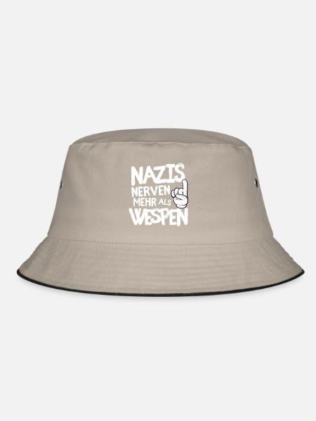 Nazis nerven mehr als Wespen - Bucket Hat - Khaki/Schwarz