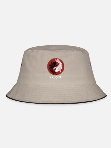 Majestätischer Koi Karpfenteich - Bucket Hat - Khaki/Schwarz