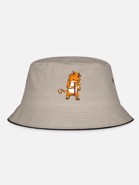 Schnurrende Oboenkatze Orchester - Bucket Hat - Khaki/Schwarz