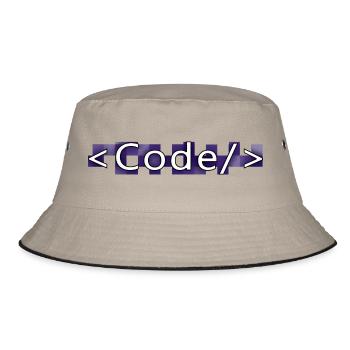 Codestil (lila) - Bucket Hat - Khaki/Schwarz - Vorne