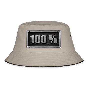100 Prozent Metall-Design - Bucket Hat - Khaki/Schwarz - Vorne