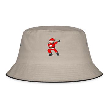 Dabbing Santa - Bucket Hat - Khaki/Schwarz - Vorne