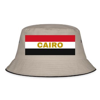 La ville du Caire aux couleurs du drapeau égyptien - Bob - kaki/noir - Devant