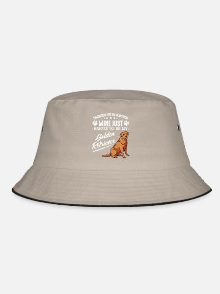 Mine Just Be My Golden Retriever - Bucket Hat - Khaki/Schwarz - Vorne