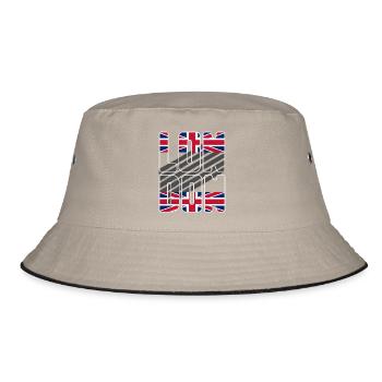 London England Vereinigtes Königreich Reise - Bucket Hat - Khaki/Schwarz - Vorne