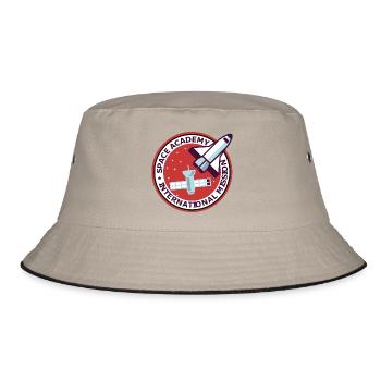 Space Academy International rote Farbe Vintage - Bucket Hat - Khaki/Schwarz - Vorne