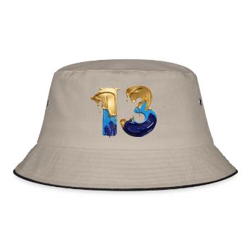 NR. 13 NUMMER 13 COOL 13. GEBURTSTAG - Bucket Hat - Khaki/Schwarz - Vorne