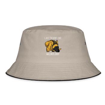 Sportlicher Malinois Schutzhund - Bucket Hat - Khaki/Schwarz - Vorne