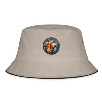 Cao de Castro Laboreiro Hunderasse Buntglas Co - Bucket Hat - Khaki/Schwarz - Vorne