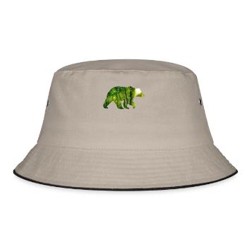 Brummiger Waldbär Wanderfreund - Bucket Hat - Khaki/Schwarz - Vorne