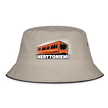 HERTTONIEMI METRO, HELSINKI Textilien und Geschenke - Bucket Hat - Khaki/Schwarz - Vorne