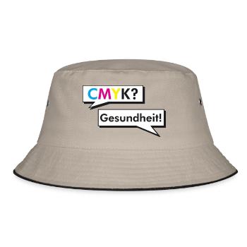 CMYK Grafiker Nerd Spruch Geschenk Shirt - Bucket Hat - Khaki/Schwarz - Vorne