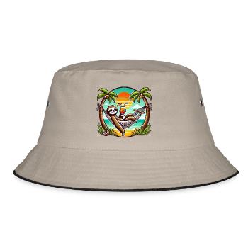 Sloth in the hammock - Bucket Hat - khaki/black - Front