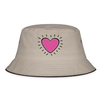 Pink Heart Burst Logo - Bob - kaki/noir - Devant