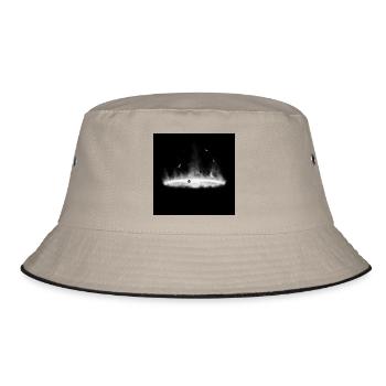 Nebulae Feuer-Silhouette auf Dunkelgrau - Bucket Hat - Khaki/Schwarz - Vorne