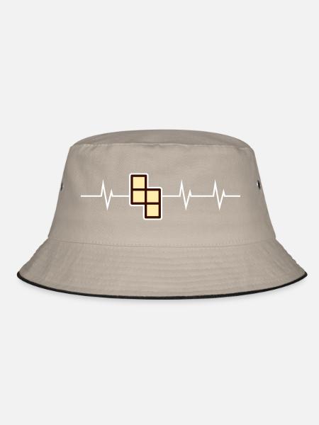 I love Retro Gaming - Block Edition - Bucket Hat - Khaki/Schwarz