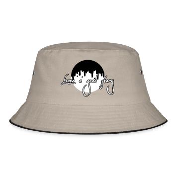 Hinterlasse eine gute Geschichte - Bucket Hat - Khaki/Schwarz - Vorne