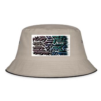 Graphik Print - Bucket Hat - Khaki/Schwarz - Vorne