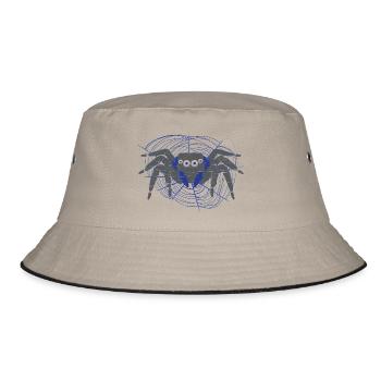 Spinnenliebhaber Spinnenflüsterer Arachnid Tarantu - Bucket Hat - Khaki/Schwarz - Vorne