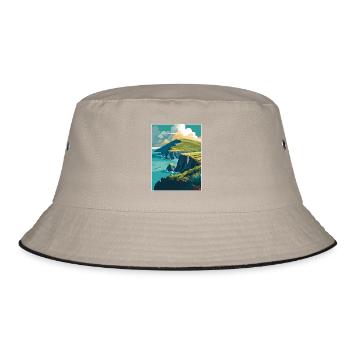 Dingle Halbinsel Irland Vintage Reiseposter WPA - Bucket Hat - Khaki/Schwarz - Vorne