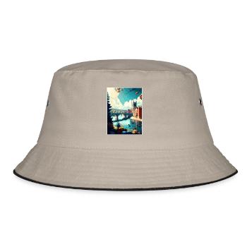 Exeter England Vintage Reiseposter WPA Souvenir - Bucket Hat - Khaki/Schwarz - Vorne