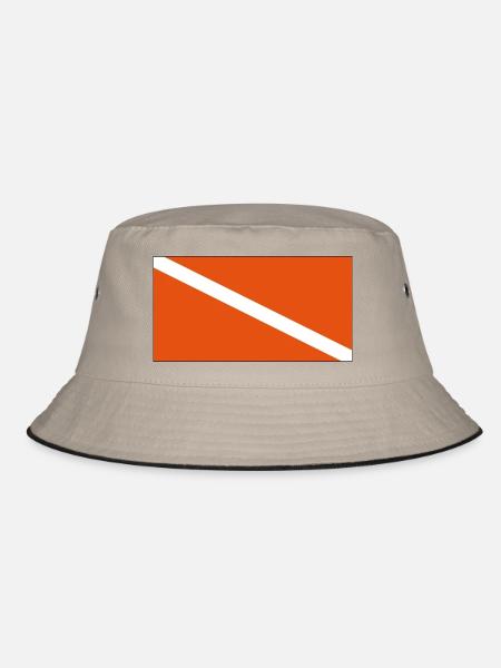 Taucherflagge AI - Bucket Hat - Khaki/Schwarz