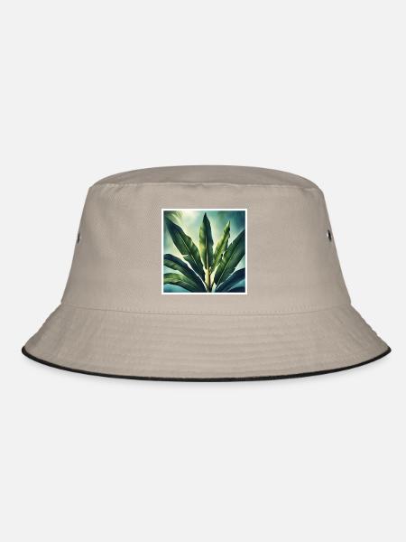 Bananenblatt 1 - Bucket Hat - Khaki/Schwarz