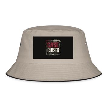 Fall geschlossener Grunge-Stempel - Bucket Hat - Khaki/Schwarz - Vorne
