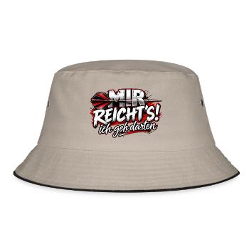 Mr Reichts Ich geh darten - Bucket Hat - Khaki/Schwarz - Vorne