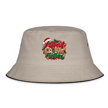 Offizielles Kekstester-Weihnachten - Bucket Hat - Khaki/Schwarz - Vorne