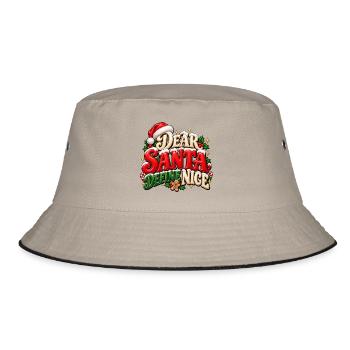 Lieber Weihnachtsmann Define Nice - Bucket Hat - Khaki/Schwarz - Vorne