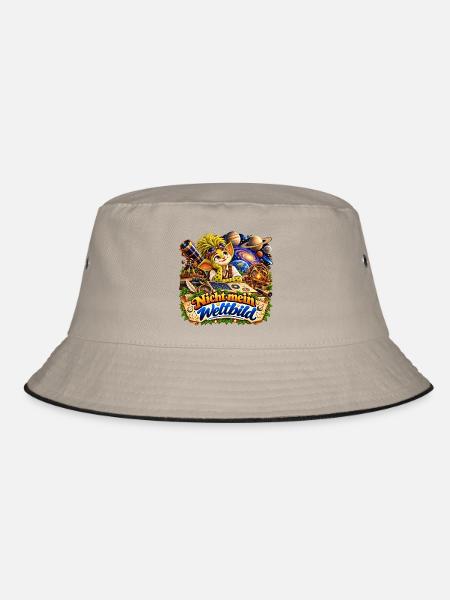 Wenuma Nicht mein Weltbild - Bucket Hat - Khaki/Schwarz