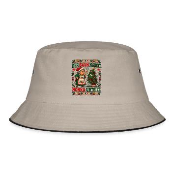 Der Baum nadelt. Nonna urteilt. - Bucket Hat - Khaki/Schwarz - Vorne