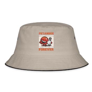 Boule macht Fremde zu Freunden – Pétanque - Bucket Hat - Khaki/Schwarz - Vorne