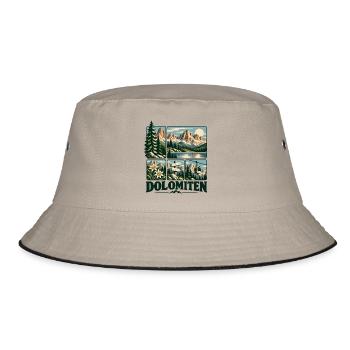 Dolomiten Alpine Adventure - Bucket Hat - Khaki/Schwarz - Vorne