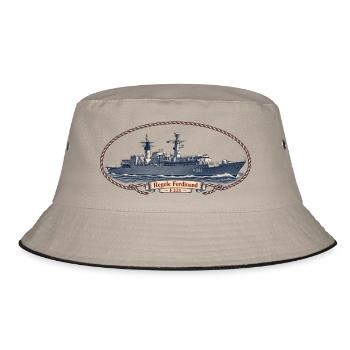 Regele Ferdinand F221 – Maritime Vintage-Edition - Bucket Hat - Khaki/Schwarz - Vorne