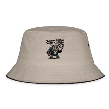 You-re_gonna_regret_this_the_rest_of_your_life_ - Bucket Hat - Khaki/Schwarz - Vorne