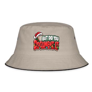 Weihnachts-Dokumentationswitz - Bucket Hat - Khaki/Schwarz - Vorne