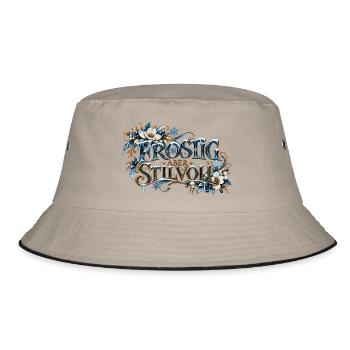 Frostig, aber stilvoll – Das eisige Winteremblem - Bucket Hat - Khaki/Schwarz - Vorne