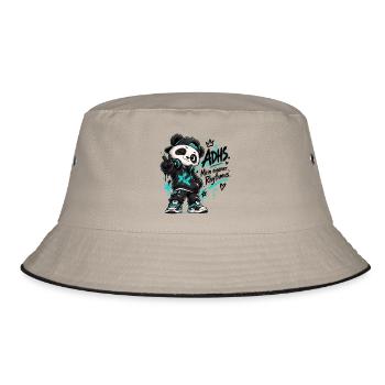 Panda DJ ADHS Rhythm - Bucket Hat - Khaki/Schwarz - Vorne