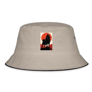 Schipperke - Bucket Hat - Khaki/Schwarz - Vorne