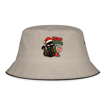 Eine Katze, die Weihnachten hasst - Bucket Hat - Khaki/Schwarz - Vorne